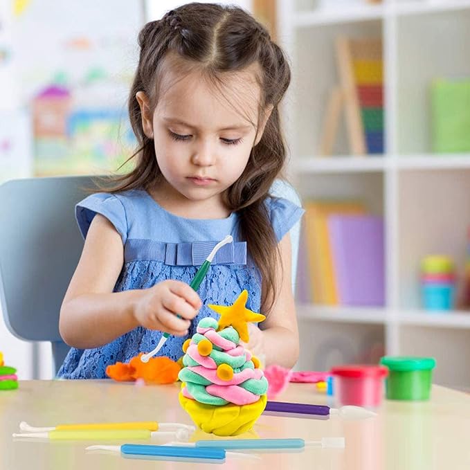 kiniza 9 Pieces Clay Sculpting Tools, Plastic Modeling Clay Tools for Kids，Double-Head Plastic Ceramic Pottery Tool Kit,Crafts Clay Modeling DIY Kit Cook Decorating Tools for Shaping and Sculpting