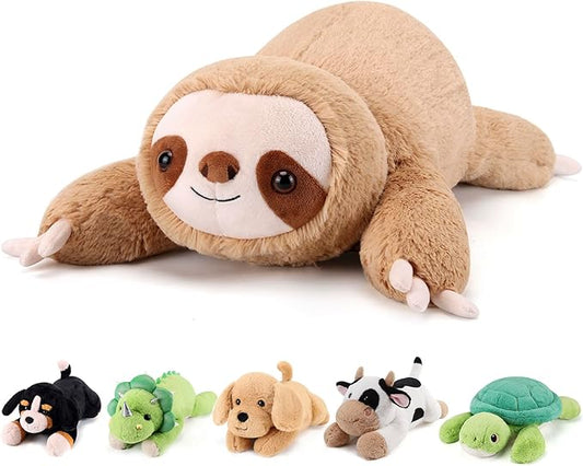 Sloth Weighted Stuffed Animals - 22 Inch 4.5 Pounds Weighted Plushies Sloth Stuffed Animals - Big Plush Pillow - Cute Plush Toys Gifts for Kids & Adults (22" 4.5 lbs)