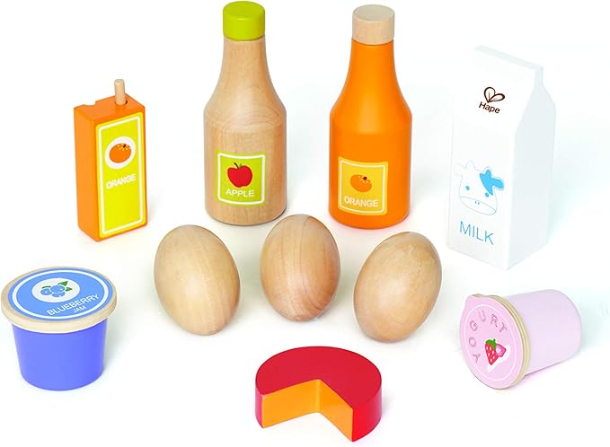 Hape Healthy Basics Kid's Wooden Play Kitchen Accessories Food Set
