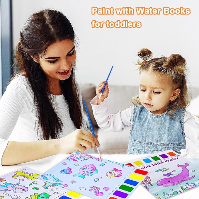 BAOXUE Water Coloring Books for Kids Ages 4-8,Paint with Water Colors Book for Toddlers,Watercolor Painting Paper Gift for Boys Girls 2-4 Years