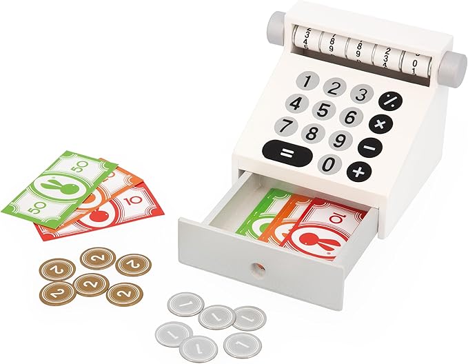 Janod - Children's Merchant Farm Market - Imitation Game for Children - 32 Accessories - Develops Imagination - FSC Wooden Toy - Water Painting - Suitable for Ages 3 and Above - J03322