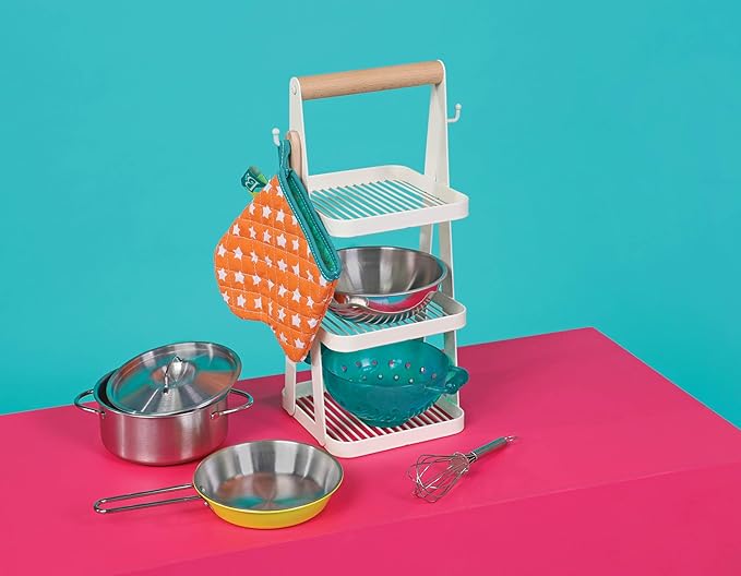 B. toys- Mini Chef - Pot & Pan Playset- Pretend Play Kitchen Accessories – Pot, Pan & Role-Play Cookware – Cooking Toys for Kids – Pretend Play Set – 3 Years + (9 Pcs)