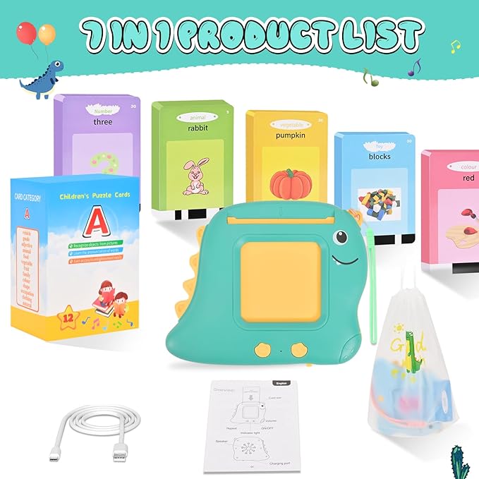 Talking Flash Cards Toys for Toddlers 1 2 3 4 5 6, 510 Sight Words, Montessori Educational Learning Interactive Toddler Toys,Speech Therapy Toys, Birthday Christmas Ideal Gift