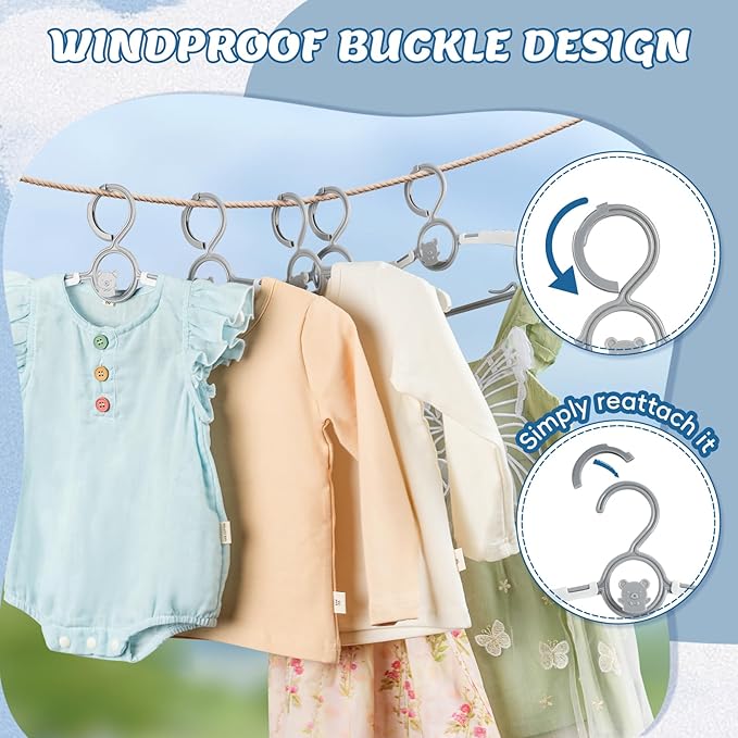 Kids Hangers 80 Pack Baby Hangers, Extendable & Adjustable Kid Hangers， Non-Slip Plastic Baby Clothes Hangers for Kids Infant Child - Stackable Hangers for Baby Clothes Grey Toddler Hangers