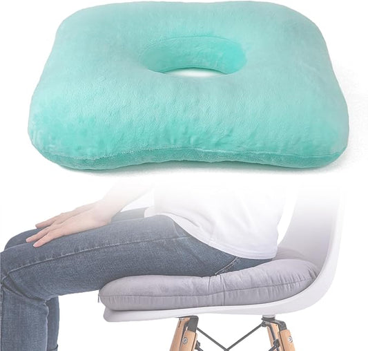Donut Pillow for Tailbone Pain Relief, Wheelchair Cushion for Hemorrhoids and Bed Sores, Pregnancy, Donut Pillow Suitable for Office, Long Travel, Car and Home Sofa (Lake Blue)