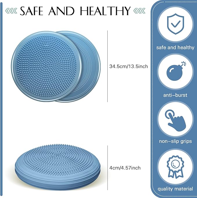 Libima 4 Pcs Wiggle Seat Inflated Wobble Cushion for Sensory Kid 13 Inches Balance Disc Flexible Seating for Classroom Sensory Pad for Chair Wiggle Cushion