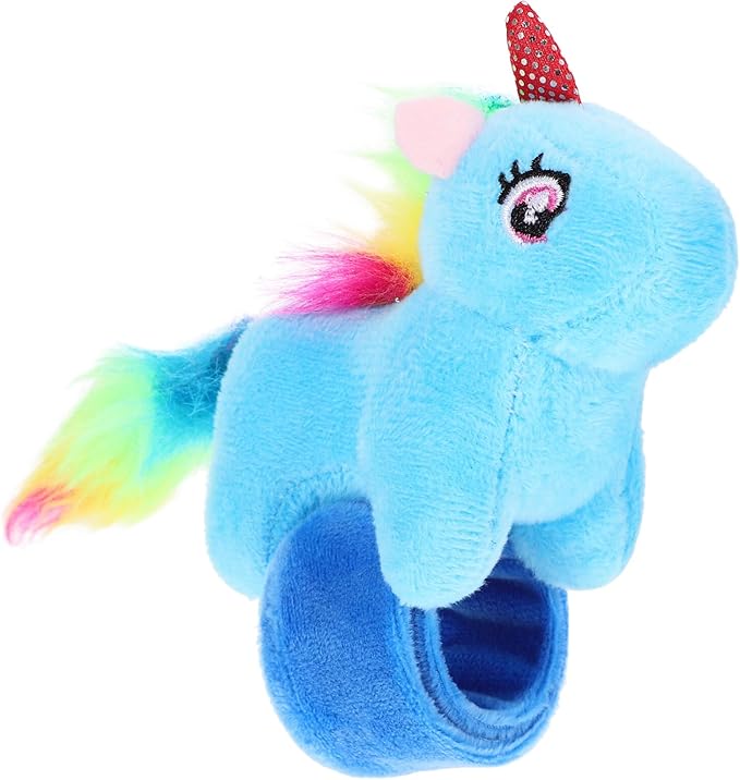Abaodam Animal Slap Bracelet Unicorn Slap Bracelet Plush Stuffed Animal Hugger Snap Wrist Band for Kids Birthday Party Favors