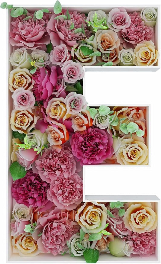 2FT Letter E Mosaic Balloon Frame Letter DIY Fillable Letters Kit for Birthday Party Wedding Backdrop Decor