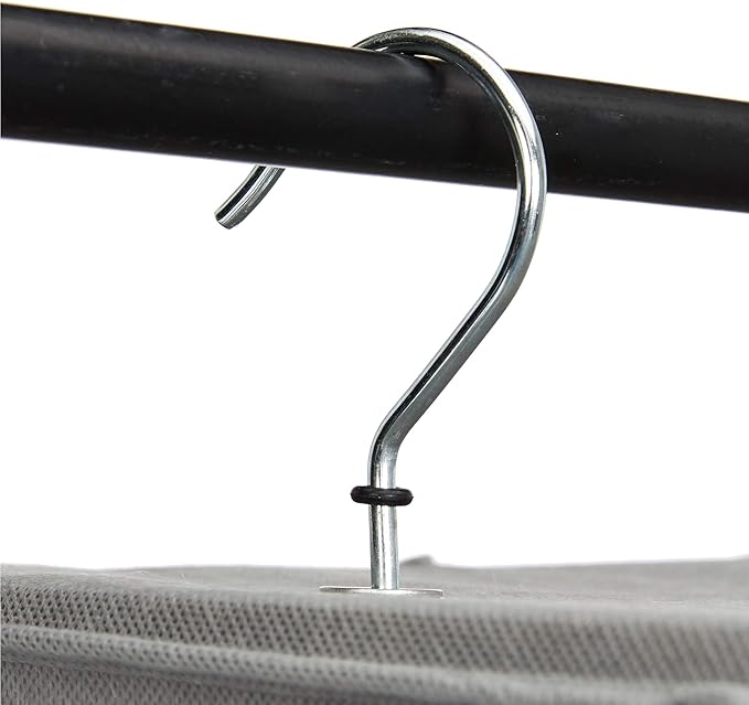 Amazon Basics 6-Tier Hanging Closet Shelf Organizer With Pockets, 8.5" D x 12" W x 9" H, Grey | Organizer, With Pockets