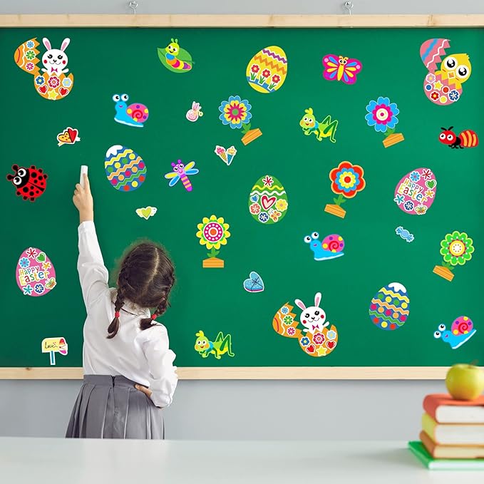 30 PCS Easter Egg Bunny Craft Kits for Preschool Kids Paper DIY Easter Chick Egg Rabbit Craft Kits for Home Classroom Game Art Activities Party Favors