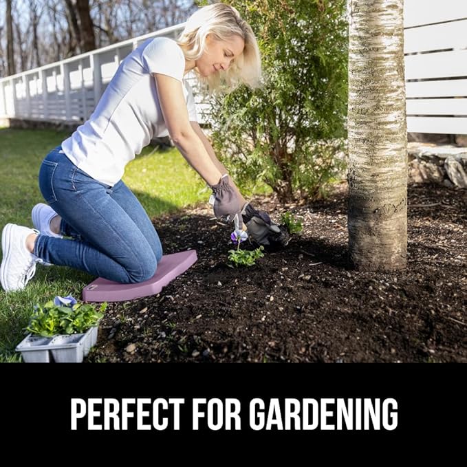 GORILLA GRIP Extra Thick Patent Pending Soft Foam Kneeling Pad, Supportive Large Cushion Knee Pads for Gardening, Baby Bath Time, Dirt and Water Resistant, Workout and Garden Supplies, 17.5x11, Purple
