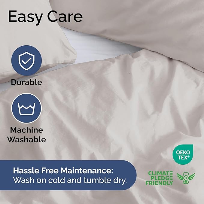 Duvet Cover Twin/Twin XL Size Set - Extra Soft Duvet Cover 68 x 90 with 1 Pillow Sham - Hotel Luxury, Easy Care and Fade Free with Zipper Closures & Ties - Comfy, Breathable Bedding Set (Light Grey)