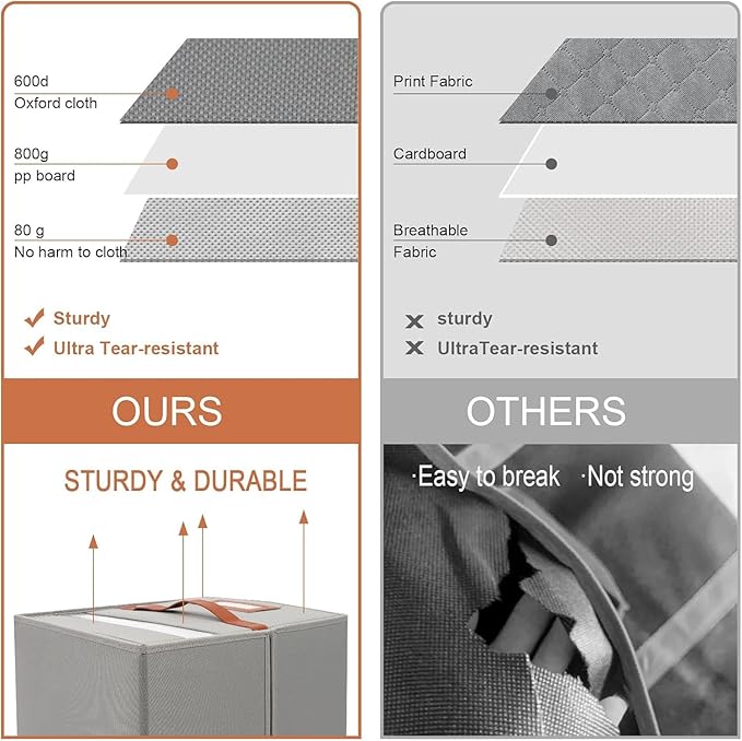 4 Pack Bed Sheet Organizer, Extra Large Foldable Linen Closet Organizer and Storage with Oxford Fabric, Clear PVC Window & Leather Handle – Storage for Bedding, Blankets, Duvet Cover Set, Quilt