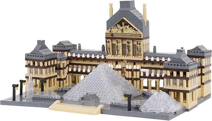 Architecture Louvre Micro Building Blocks Set, 3377 PCS World Famous Architectural Model Educational Toys Building Bricks