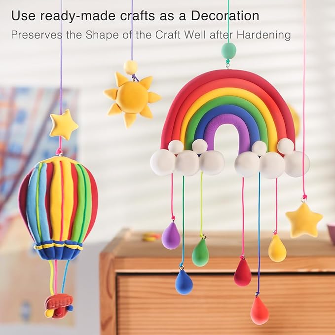 FlyFlag Air Dry Clay - 36 Colors, Soft & Ultra Light, Modeling Clay for Kids with Accessories, Tools and Tutorials