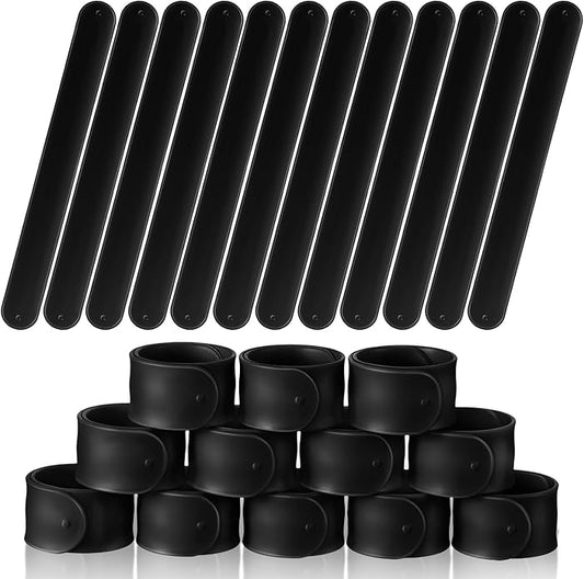 12 Pcs Silicone Slap Bracelets DIY Slap Bands Party Favors Bulk Blank Soft Wristband Wrist Snap Band for Craft Project DIY Painting Birthday Party Halloween Christmas
