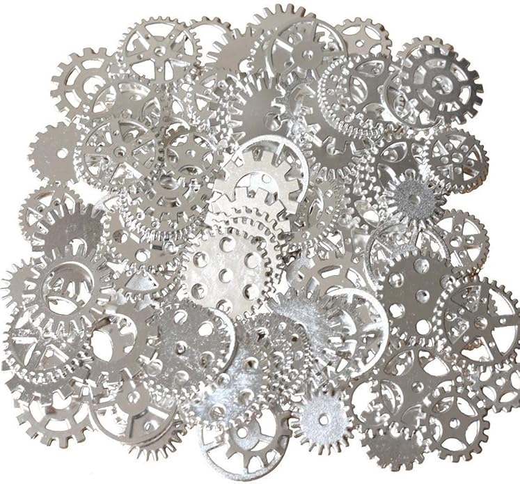 300 Gram Assorted Vintage Antique Steampunk Gears Charms Watch Cog Wheel Sets 5 Color