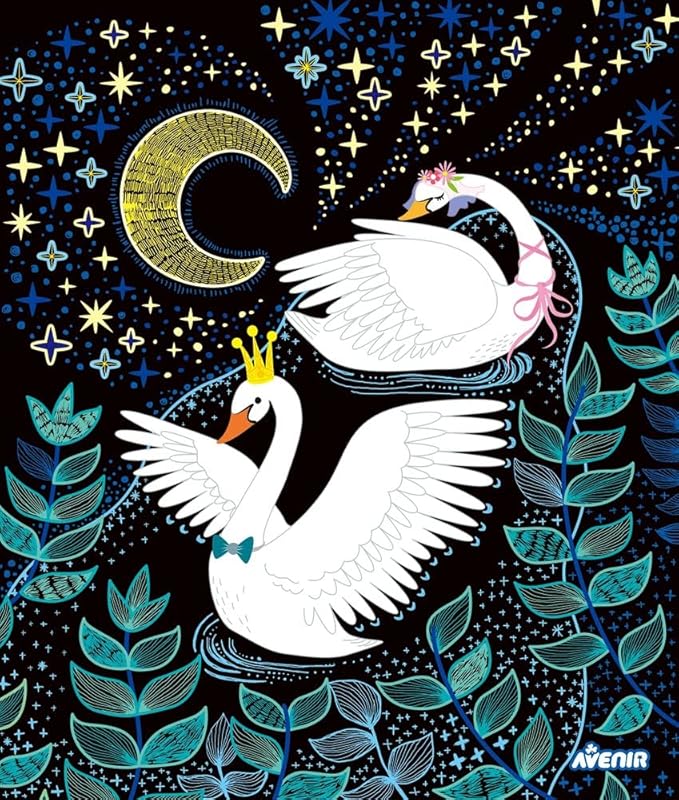 Avenir 6301434 Craft Set Luminous Scratching Pictures, DIY Light Box with Scratching Templates, Creative Set for Children from 6 Years, Scratching Art, Decoration