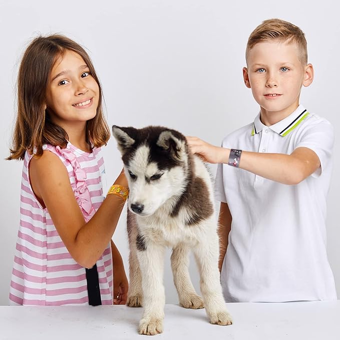 40 Pieces Puppy Party Supplies Dog Cat Slap Bracelets Sweet Cats You Are Paw Some Bracelets for Kids Pet Party Decorations Paw Print Snap Wristbands for Pet Theme Party Birthday Dog Party Favors (Dog)