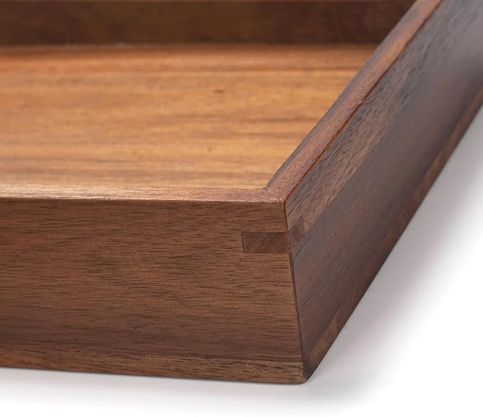 Wood Letter Tray, Acacia Wood Desk Tray, Wooden Desktop Organizer for Papers, Documents, Magazines, Files