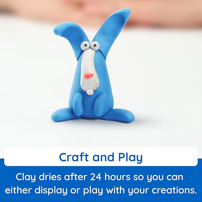 Fat Brain Toys Hey Clay Animals, Air Dry Clay Kit with Interactive App for Kids & Tweens, Modeling Clay and Crafts Set