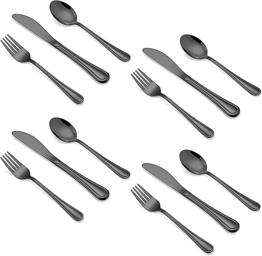 HaWare 12-Piece Kids Silverware, Stainless Steel Toddler Utensils Flatware Set, Preschooler Eating Utensils Includes 4 Spoons 4 Forks 4 Knives, Metal Children Cutlery for Home School, Mirror Finished