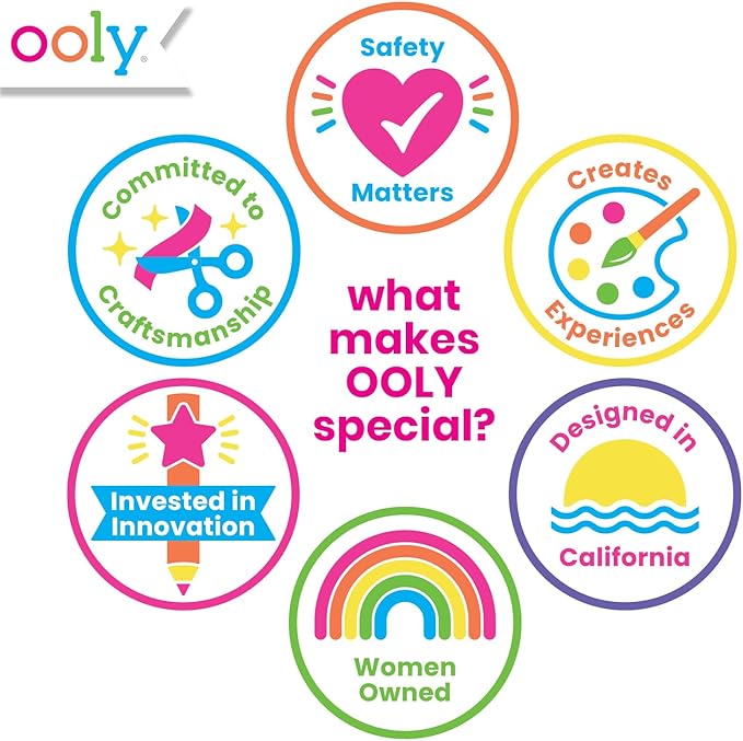 Ooly Smooth Stix Gel Crayons for Kids and Adults with Paint Brush - Set of 6 Watercolor Rainbow Colors for Glass and Paper with Case, Twist-Up Gel Crayon Set