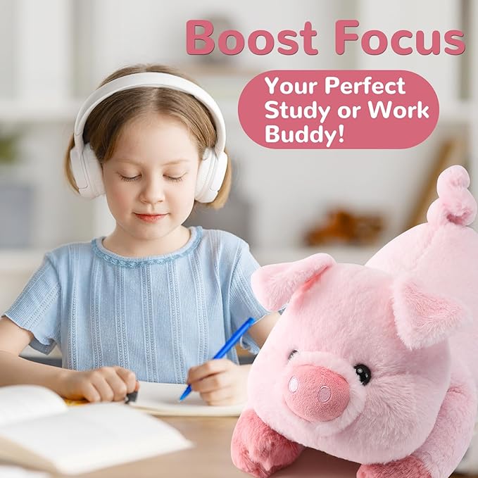 Pig Weighted Stuffed Animals - 22 Inch 4.5 Pounds Weighted Plushies Pig - Big Plush Stuffed Animals Pillow - Cute Plush Toys Gifts for Kids & Adults