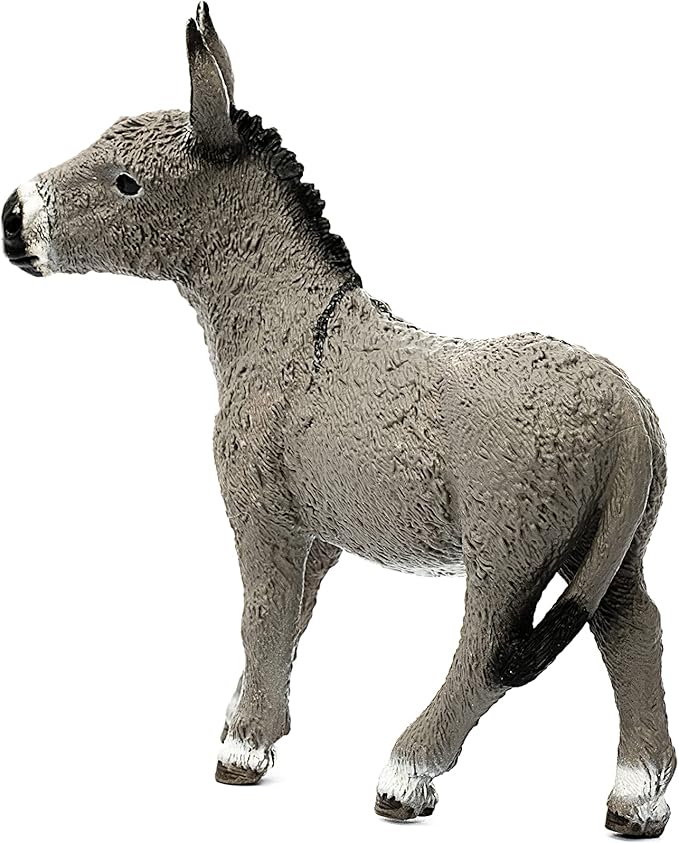 Schleich Farm World Realistic Donkey Animal Figurine - Highly Detailed and Durable Farm Animal Toy, Fun and Educational Play for Boys and Girls, Gift for Kids Ages 3+