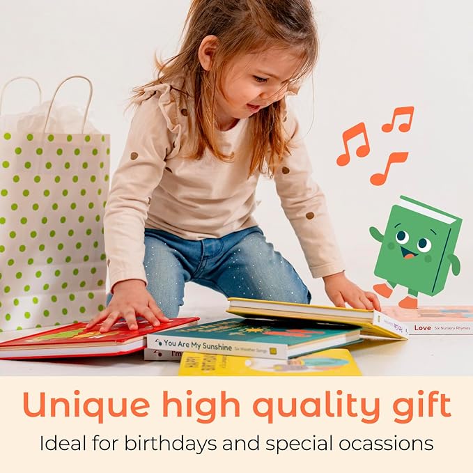 Cali's Books Spanish USB C Rechargeable Musical Book | Spanish Baby Books with 6 Songs | Libros en español para Niños y Bebes | Learn Spanish for Kids | Bilingual Musical Books for Toddlers 1-3