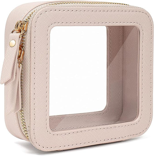 FFpaw Travel Clear Makeup Bag Set, TSA Approved Cosmetic Bag Case with Zipper Portable Makeup Pouch Toiletry Bag Women Traveling Cosmetic Organizer Storage Bag Car Organizer Car Essentials for Women