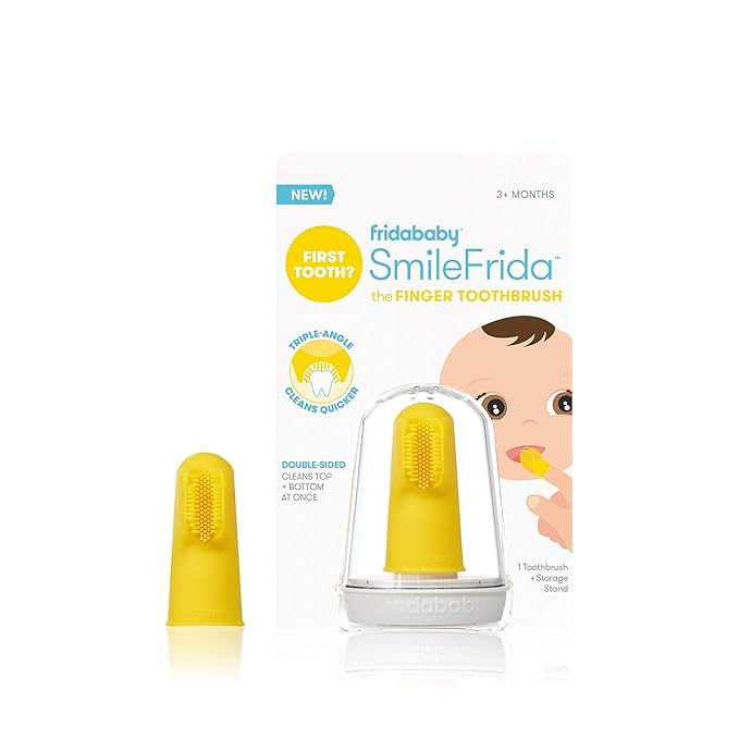 Frida Baby Baby's First Finger Toothbrush with Storage Case, 3 Months and Up, 1pk