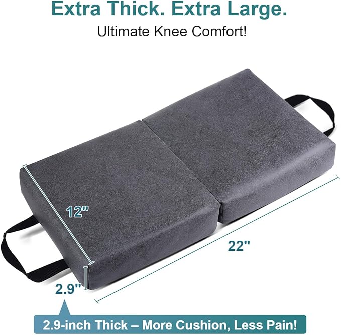 i frmmy Extra Thick Memory Foam Kneeling Cushion Pad- Garden Kneeler for Gardening, Bath Kneeler for Baby Bath, Knee Mat for Work, Extra Large 22x12 Inch, Thick 2.9 Inch (Dark Gray)