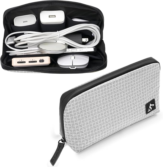 SIMTOP Cord Organizer Travel Small Tech Bag Pouch Case for Cords, Charger, Hard Drive, Power Bank – Water-Resistant Electronics Organizer, Small Portable Gadget Case for Travel