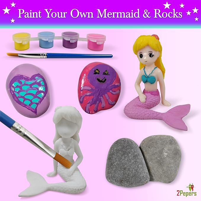 Light Up Mermaid Night Light Arts and Crafts for Kids, Mermaid Gifts for Girls Ages 3 4 5 6 7 8 Years Old, DIY Kids Crafts Terrarium Kit, Mermaid Toy Girls Crafts, Stocking Stuffers for Kids