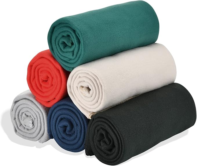 Special SG Glory Fleece Throw Blankets Solid Lightweight Warm Soft Cozy Pet-Friendly for Home Bed Sofa Couch Dorm Office Wedding Gifts Travel Airplane for Seasons (Assorted#1 Pack of 6-50x60 Inches)