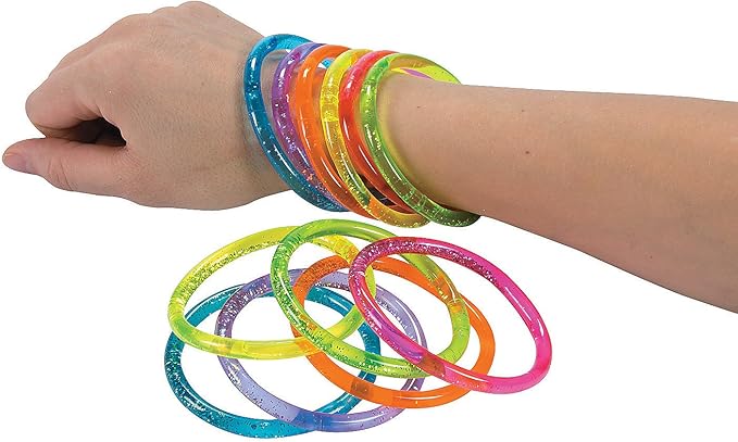 Fun Express - Water Glitter Bracelets - Jewelry - Bracelets - Novelty Bracelets - 12 Pieces
