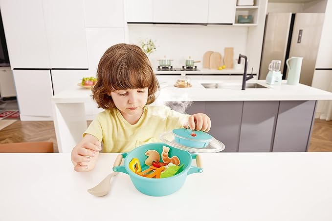 Hape Little Chef Cooking & Steam Playset | Toy Kitchen with Play Food and Accessories, for Children Ages 3+ Years