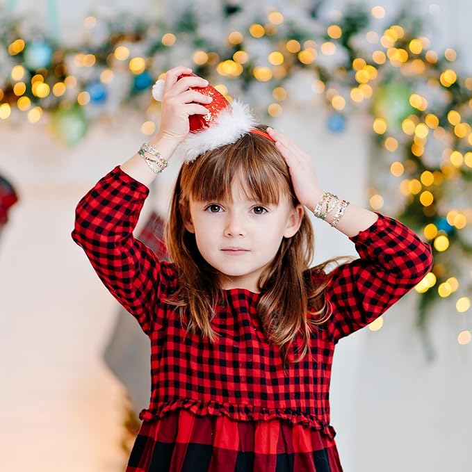 48 Pcs Colorful Kids Friendship Bracelet Set Adjustable Beads Bracelets Cute Friendship Princess Pretend Play Bracelet Stretch Beaded Bracelet Preppy Bracelets Set for Girls Women (Delicate)