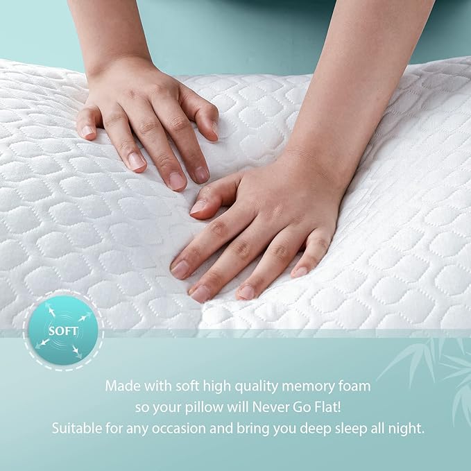 Firm Body Pillow 1.5cm Cubies Memory Foam – Pain Relief & Sleeping & Supportive – with Cooling Cover Hug Pillows 20 x 54 inches