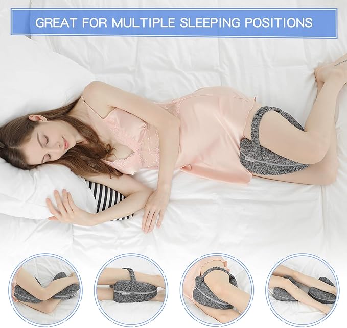 BEAUTRIP Leg Pillow | Ergonomic Side Sleeping Pillows | Memory Foam Knee Pillow with Strap for Side Sleeper | Leg Support Cushion with Removable and Washable Cover