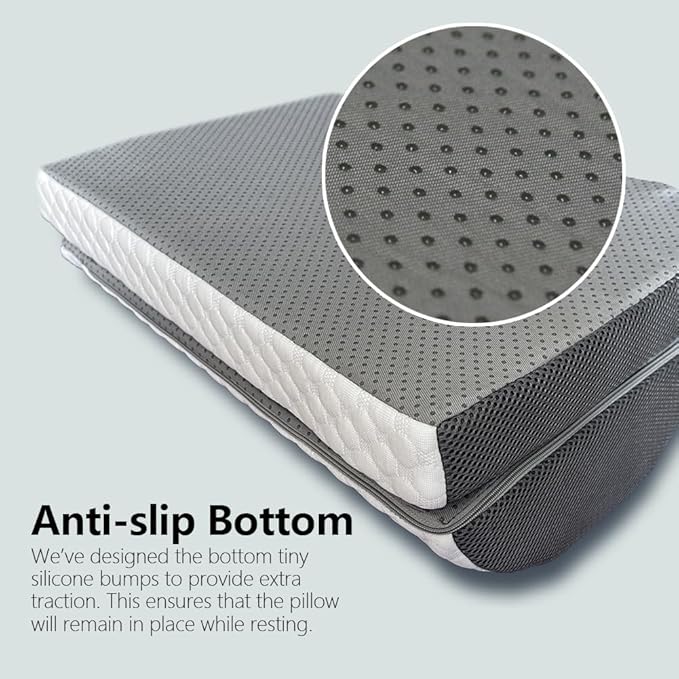 Foot Rest Pillow for Under Desk at Work Office Footrest High Density Memory Foam Cooling Fabric Height Adjustable Foot Elevation Firm Feet Rest