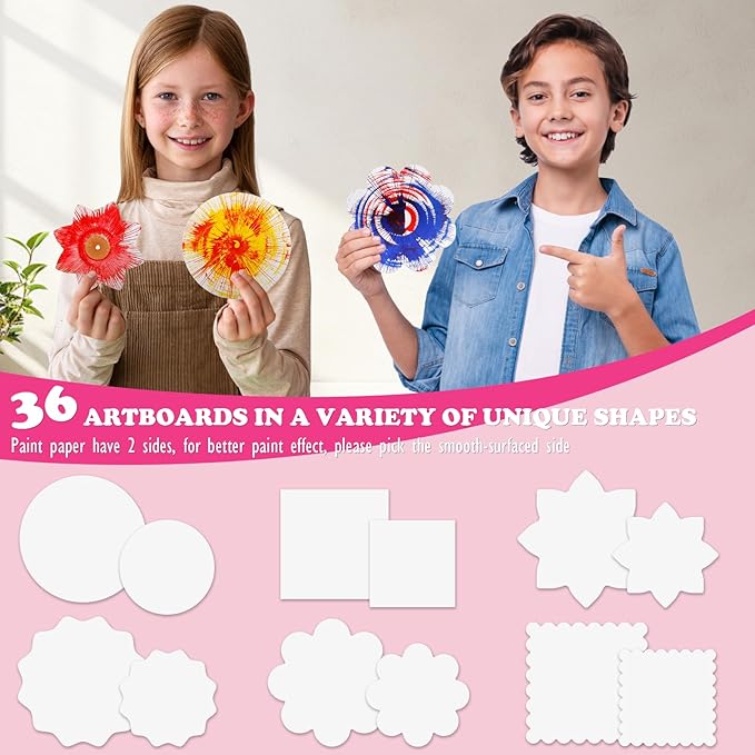 Arts and Crafts for Kids Ages 4-8,Paint Spin Art Machine Kit,Art Craft Set for 6-9 Year Old,Cool Painting Spinner Toys Kits Set,Art Supplies Birthday Gifts for Boy Girl Ages 6 7 8 9 10 11 12 (Pink)