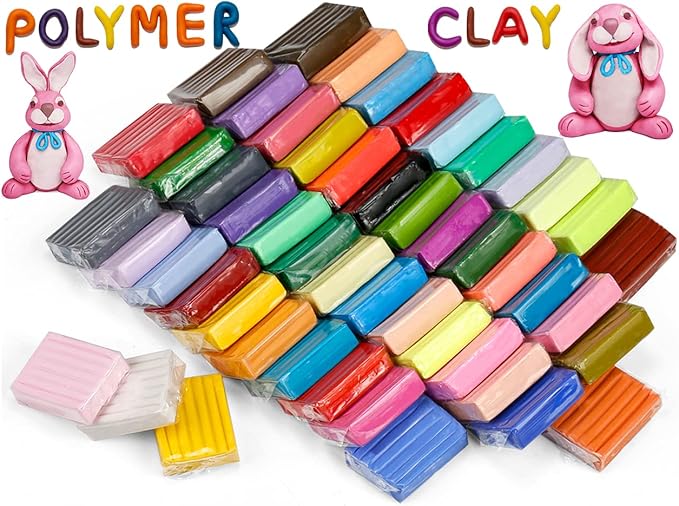CiaraQ Polymer Clay-Oven Baked Modeling Clay with Sculpting Tools, Ideal for Sculpture, Crafting, DIY Projects, 50 Colors, 3.3 lbs