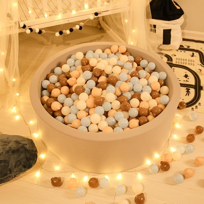 GOGOSO Bear Ball Pit Balls Shapes BPA Free Plastic Play Balls Crush Proof Kids Toddlers Baby Pastel Pelotas Toy Shaped Giant Friendship Bracelet