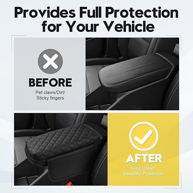 FIILINES Center Console Cover for Chevrolet/Chevy Trax 2024-2026, with Side & Hidden Pockets Armrest Cover Pad Cushion Protector Trax Accessories Armrest Cover Anti-Scratch