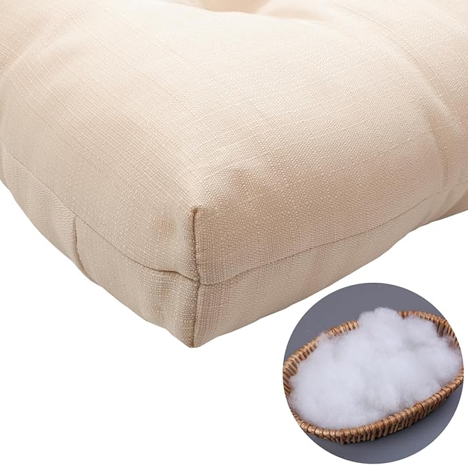 FUNHOME Outdoor Bench Cushion 42 x18 inch with Non-Slip Grips,Water Resistant Porch Swing Cushion,Bench Pillow Pads,Tufted Cushions for Patio Garden Furniture,42" Seat Cushions(Antique Beige)