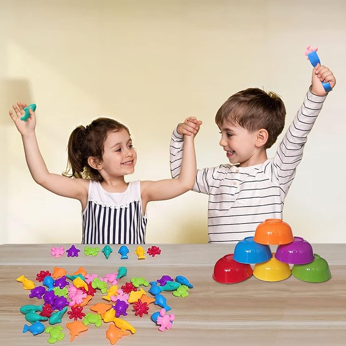 Counting Ocean Animal Toys Matching Games, Sensory Toys for Toddlers 3+, Autistic Children Learning Resources Tools, Preschool Learning Activities for Math Color Educational for Boy Girls Christmas