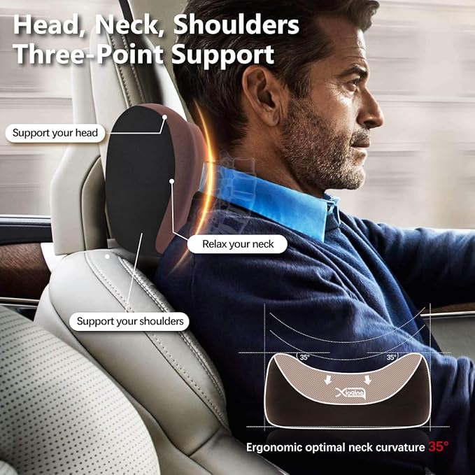 XIOQINE 2Pcs Car Neck Pillow, Ultra Comfortable Neck Pillow for Driving, Soft Car Headrest Pillow Like Clouds, Make Your Driving More Comfortable, Suitable for Driving, Traveling