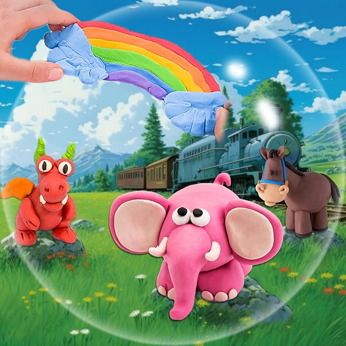 Air Dry Clay Kit 36 Colors,Modeling Clay with 3 Sculpting Tools,Air Dry Ultra Light Clay,DIY Molding Magic Foam Clay Gift for Kids Girls Boys Art Crafts Christmas Birthday Gifts(36 Colors)